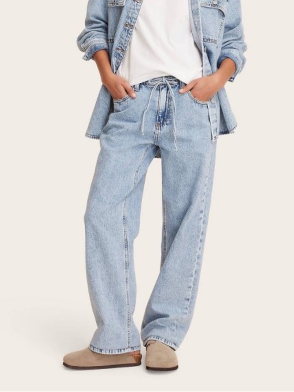 parke x target mid rise drawstring jeans